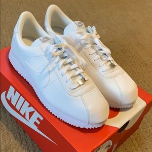 Nike cortez white leather